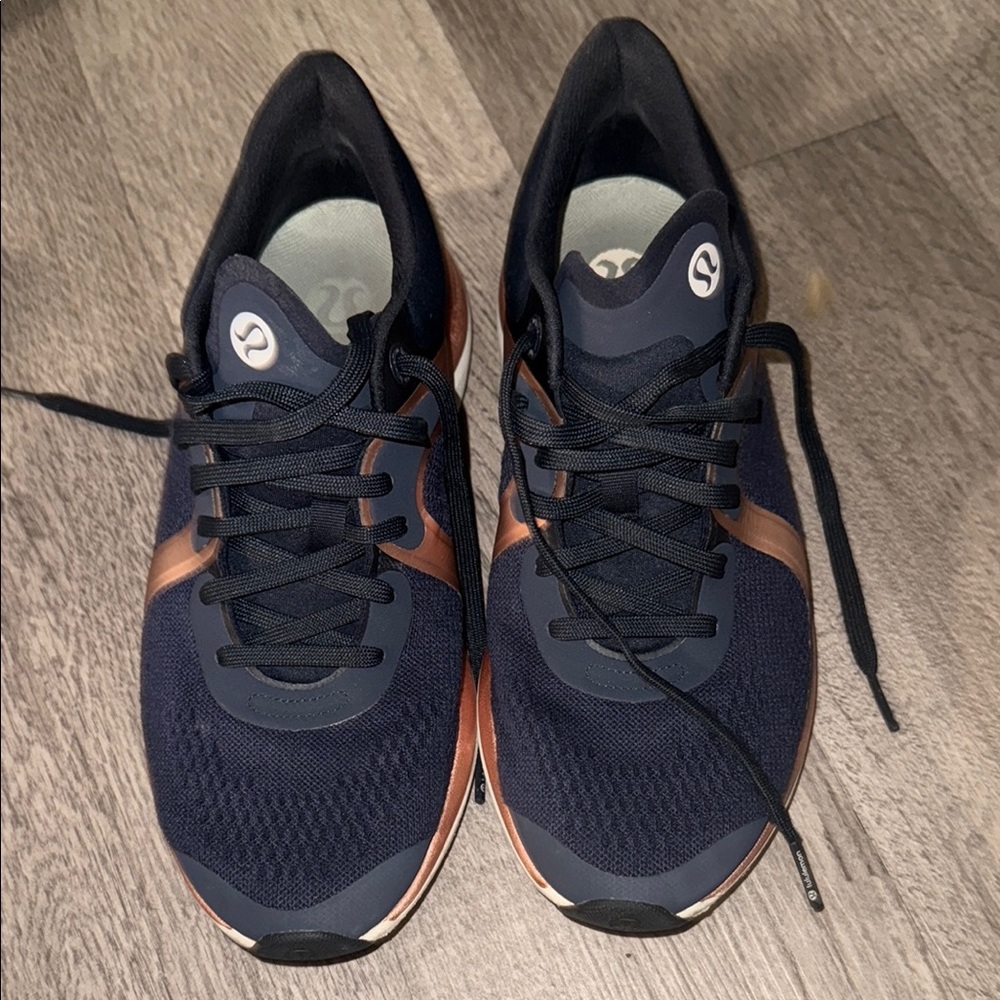 Lululemon Athletica Blue and Brown Athletic Shoes with Breathable Mesh
